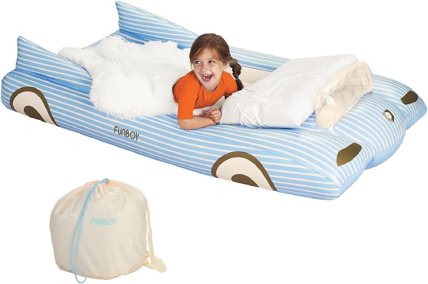 FUNBOY Kids Blue Inflatable Travel Bed & Mattress