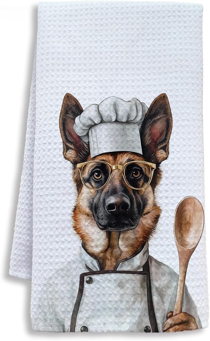 Funny German Shepherd Dog Kitchen Towels