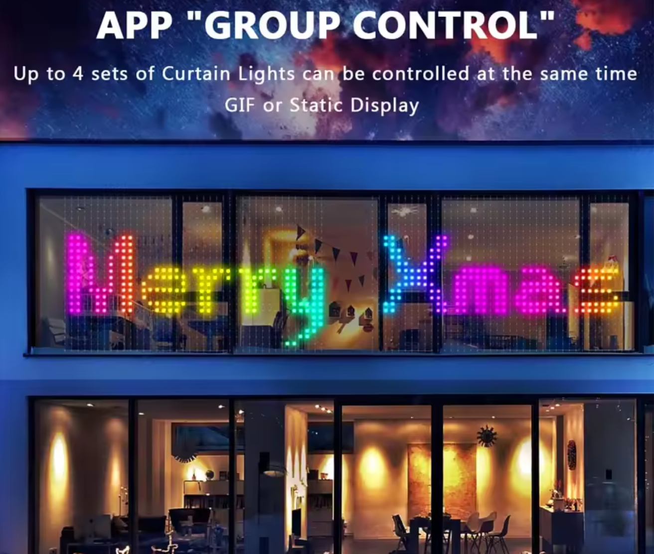 400LEDs Smart Curtain String Light