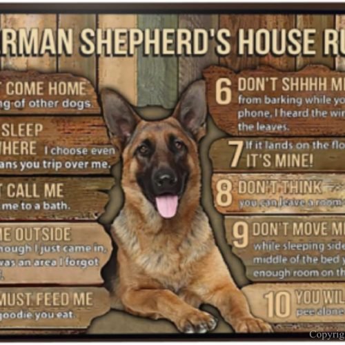 German Shepherd’s House Rules Metal Tin Sign