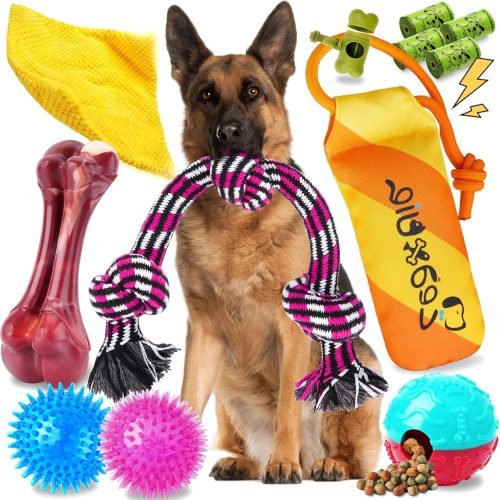Zeaxuie 12 Pack Heavy Duty Various Dog Chew Toys Pack