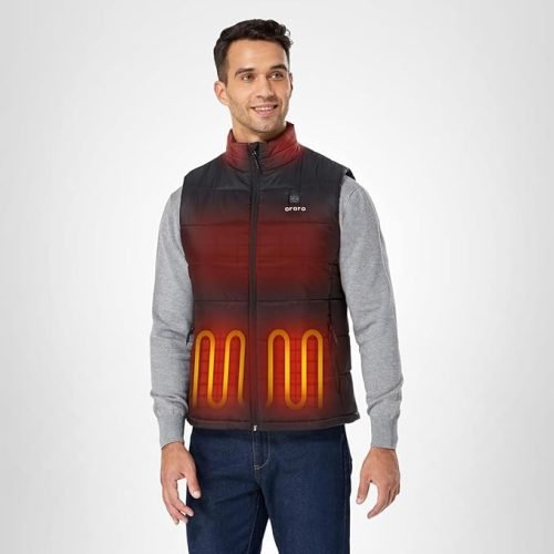 ORORO Men’s Lightweight Heated Vest with USB-C Rechargeable Battery
