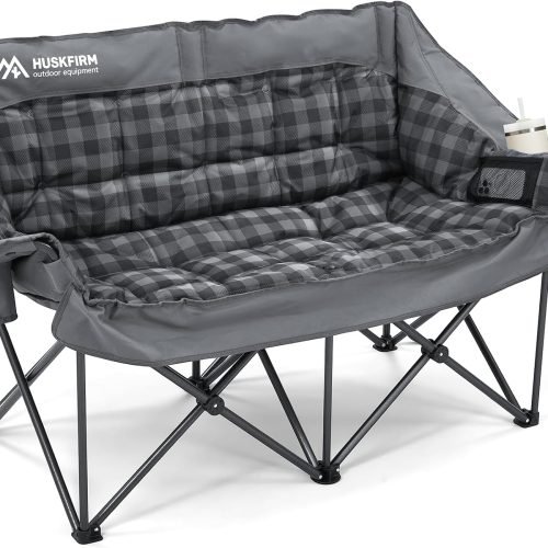 Double Camping Chairs Padded Loveseat Chair for 2 Person