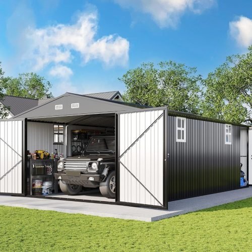 AMERLIFE 13x21x8.4 FT Outdoor Metal Garage Shed