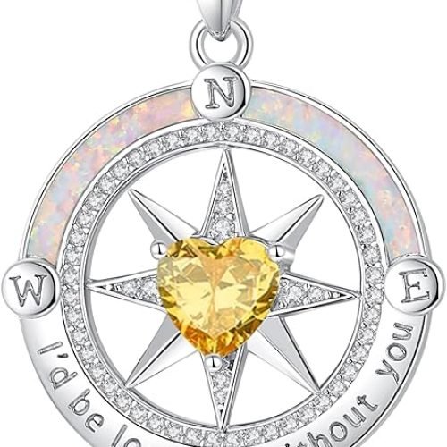 FANCIME Compass Necklace for Women