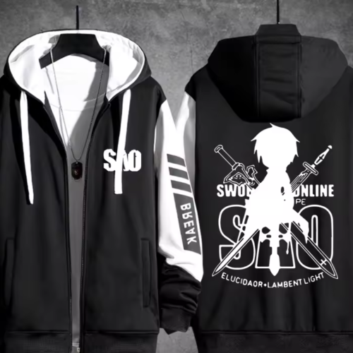Anime SAO Sword Art Online 3D Print Zip Up