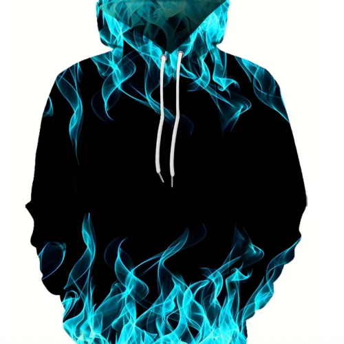 2024 Creative Flame 3D Print Hoodie