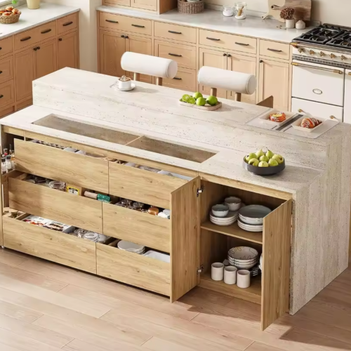 90.6″W Stationary Kitchen Island