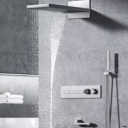 Luxury black brass shower system
