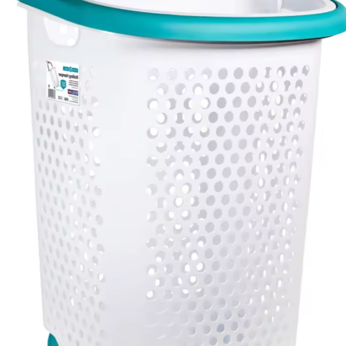 Rolling Laundry Hamper with Pop-up Handle