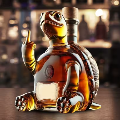 3D Middle Finger Turtle Whiskey Decanter
