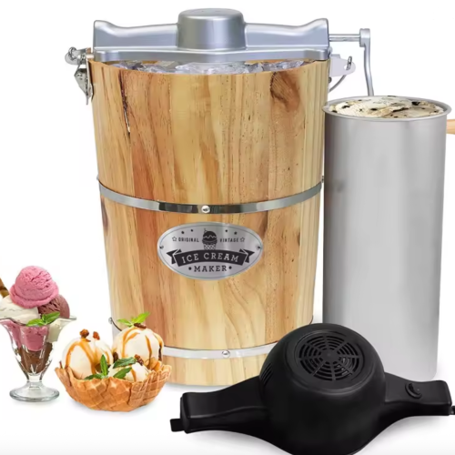 Elite Gourmet Old Fashioned 6 Quart Ice Cream Maker